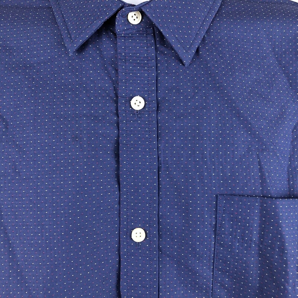 Banana Republic Men's Non Iron Slim Fit Button Up Shirt XXL Textured Dot Pattern - Picture 6 of 8